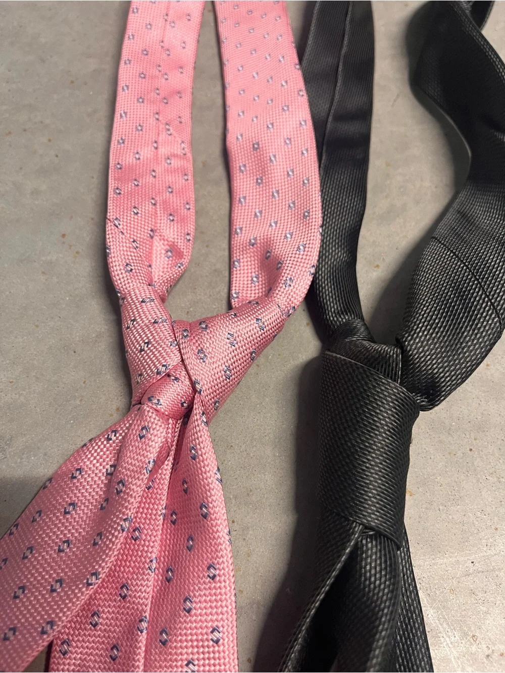 Banana Republic Pink Patterned & Black Solid Silk Ties Set